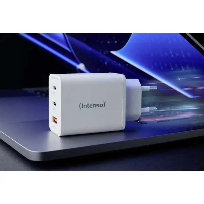 Intenso 65W GaN power supply with 2xUSB-C and 1xUSB-A connector W65ACC