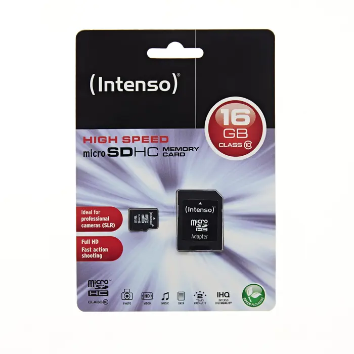Intenso microSD 16GB 12/20 Class 10 +AD
