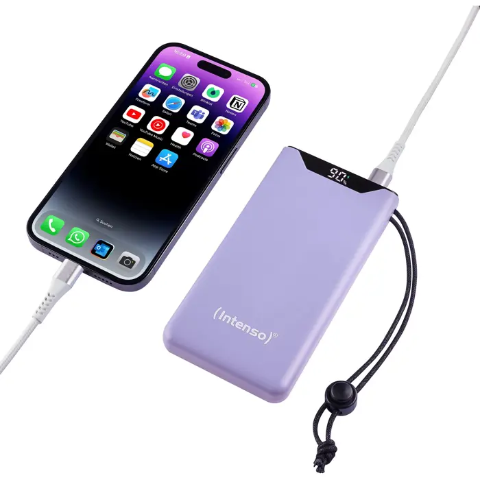 Intenso Powerbank F10000 Purple (purple, 10,000 mAh, PD 3.0, Quick Charge 3.0)