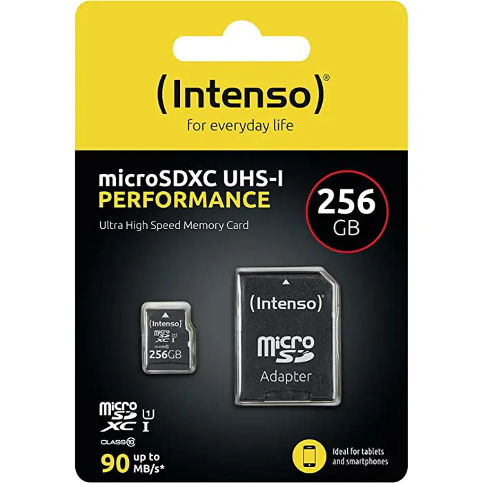 Intenso UHS-I Performance 256 GB microSDXC, memory card (black, UHS-I U1, Class 10)