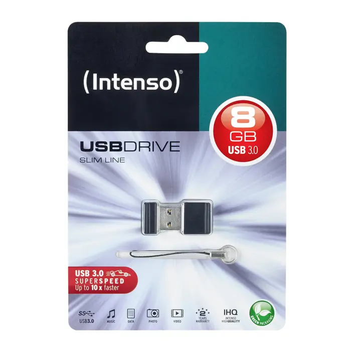Intenso USB 8GB 20/35 Slim Line black USB 3.0