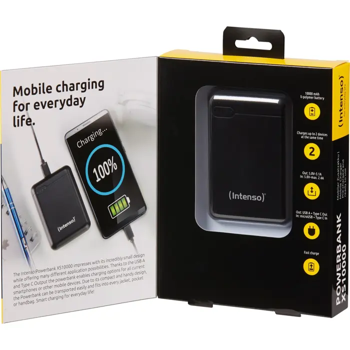 Intenso XS10000, Powerbank (black, 10000 mAh)