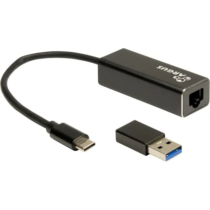 Inter-Tech USB adapter Argus IT-732, USB-C plug > RJ-45 socket (black, 10/100/1,000/2,500 Mbit/s)