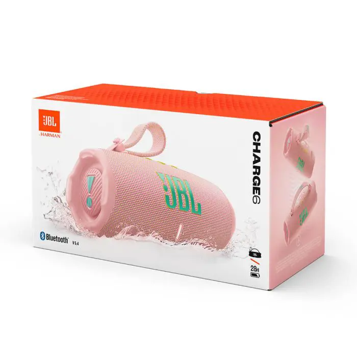 JBL Charge 6 Bluetooth portable speaker, pink