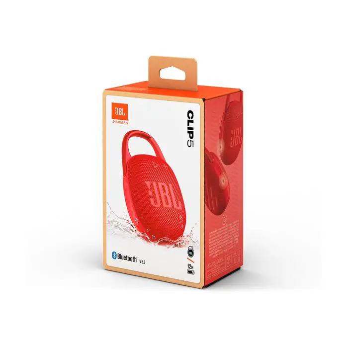 JBL Clip 5 Bluetooth portable speaker, red