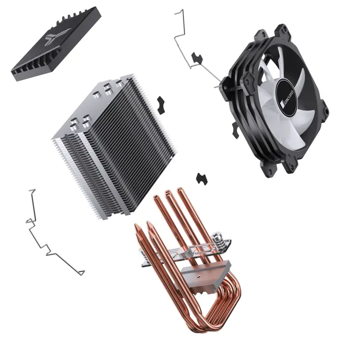 Jonsbo CR-1400E CPU-Kühler, 92mm, ARGB - black-CR-1400E ARGB BLACK