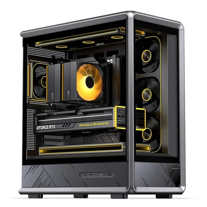 Jonsbo D401 PC-Gehäuse, Midi Tower, ATX, Tempered Glass - black