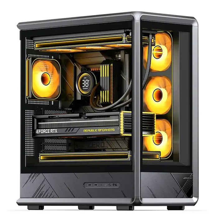 Jonsbo D401 PC-Gehäuse, Midi Tower, ATX, Tempered Glass - black