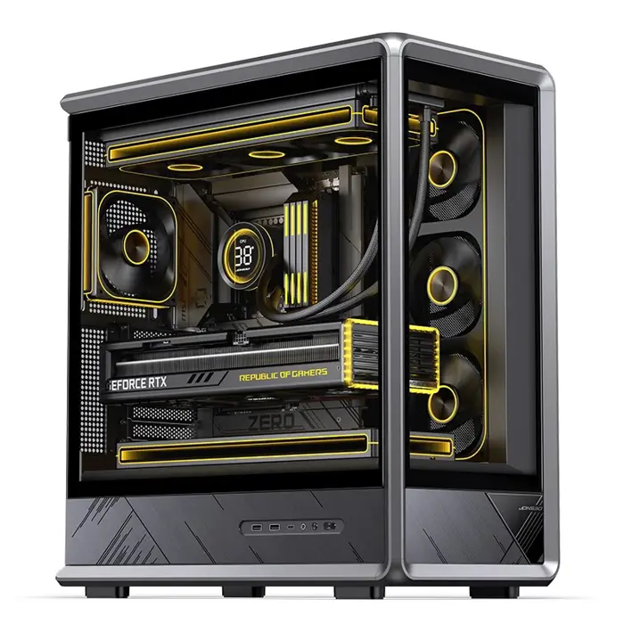 Jonsbo D401 PC-Gehäuse, Midi Tower, ATX, Tempered Glass - black
