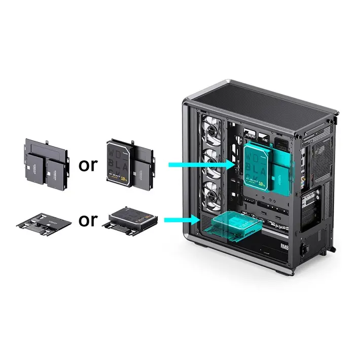 Jonsbo D401 PC-Gehäuse, Midi Tower, ATX, Tempered Glass - black