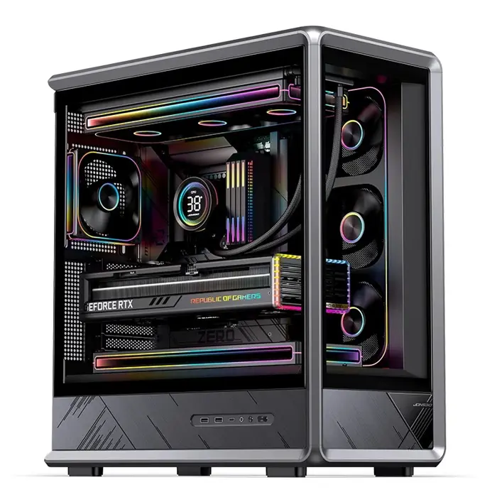Jonsbo D401 PC-Gehäuse, Midi Tower, ATX, Tempered Glass - black