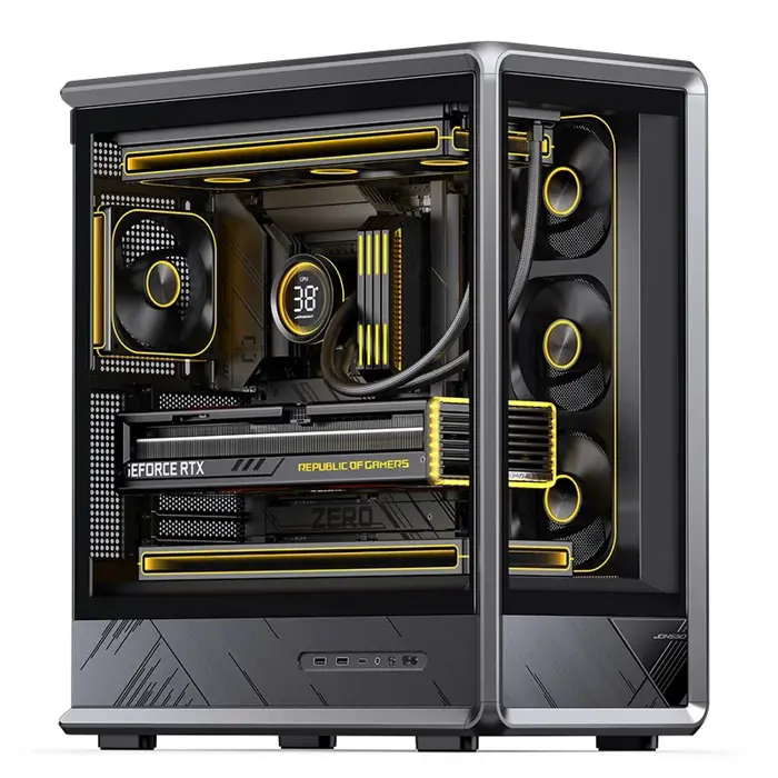 Jonsbo D401 PC-Gehäuse, Midi Tower, ATX, Tempered Glass - black
