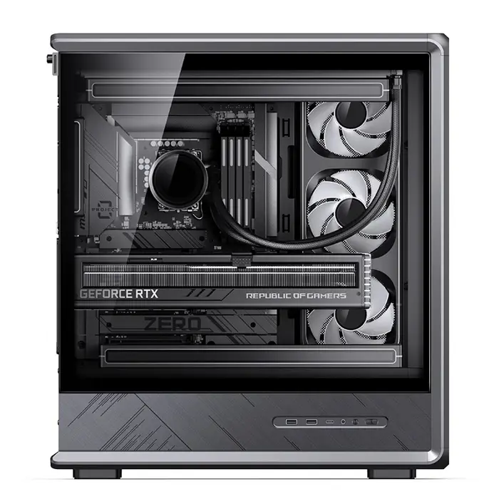 Jonsbo D401 PC-Gehäuse, Midi Tower, ATX, Tempered Glass - black