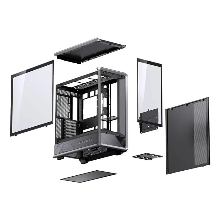 Jonsbo D401 PC-Gehäuse, Midi Tower, ATX, Tempered Glass - black