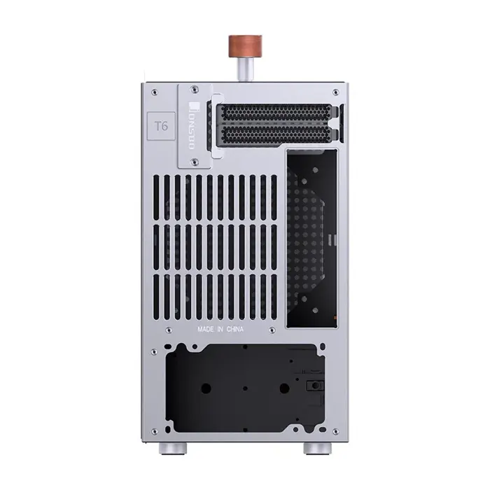 Jonsbo T6 PC Case, Mini-Tower, Mini-ITX, Tempered Glass, Wood - Silver