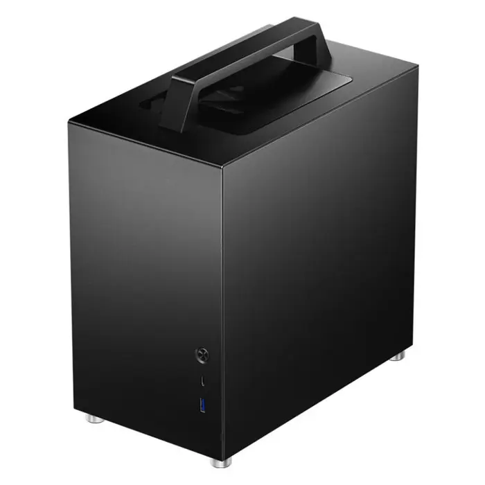 Jonsbo T6 PC Gehäuse, Mini-Tower, Mini-ITX, Tempered Glass, Holz - black-T6 BLACK