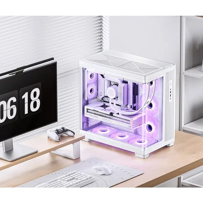 Jonsbo TK-4 Gehäuse, Midi-Tower, ATX, Tempered Glass - weiß