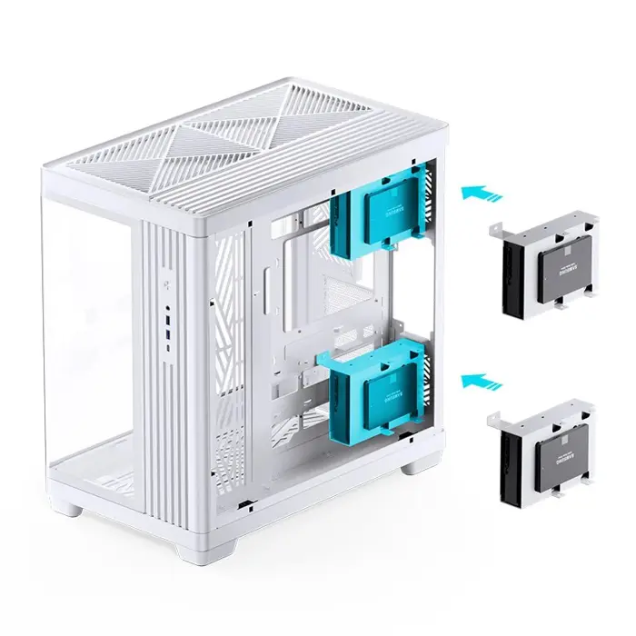 Jonsbo TK-4 Gehäuse, Midi-Tower, ATX, Tempered Glass - weiß