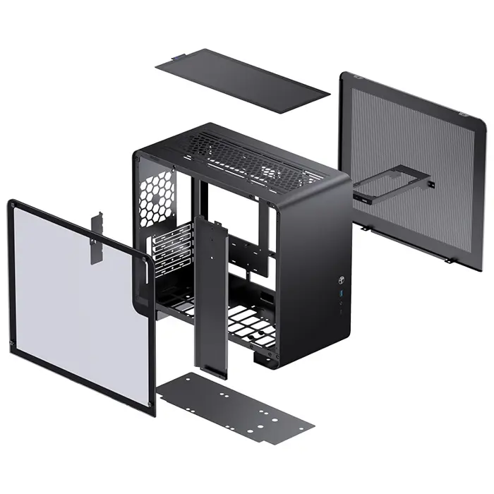 Jonsbo U4 Mini Micro-ATX Case, Tempered Glass - Black