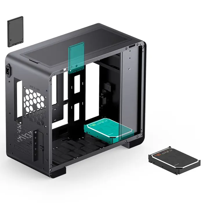Jonsbo U4 Mini Micro-ATX Case, Tempered Glass - Black