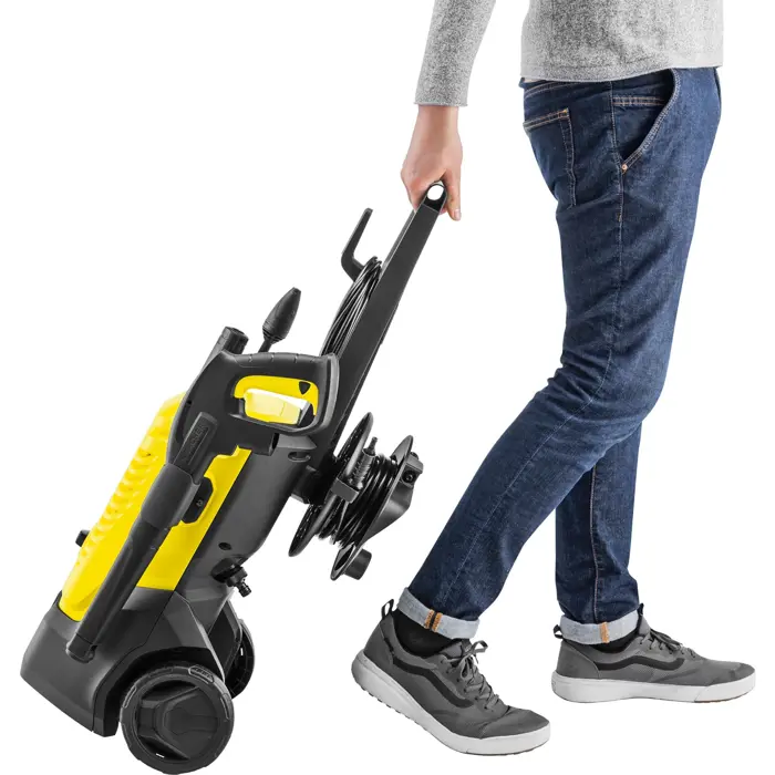 Kärcher high-pressure cleaner K 4 WCM Premium (yellow/black, with dirt blaster and hose reel)
