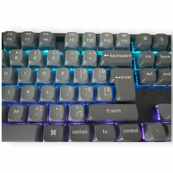 Keychron K8 Max Swappable RGB Backlight Aluminum, Mehanička tipkovnica, Black, /UK-veliki enter/ , (+HR znakovi), K8M