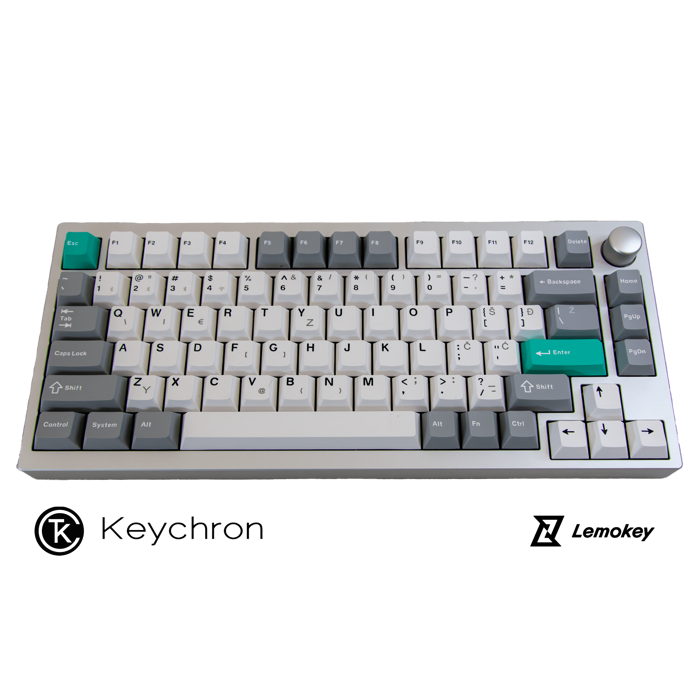 Keychron Lemokey P1 Pro Swappable RGB Backlight, Mehanička tipkovnica, RGB, silver, (+HR znakovi), P1P-s, Super Banana switch
