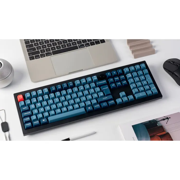 Keychron V6 Max (black/blue-gray, DE layout, Gateron Jupiter Red, hot-swap, RGB)