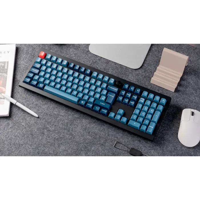Keychron V6 Max (black/blue-gray, DE layout, Gateron Jupiter Red, hot-swap, RGB)