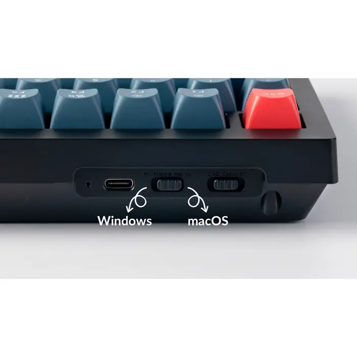 Keychron V6 Max (black/blue-gray, DE layout, Gateron Jupiter Red, hot-swap, RGB)