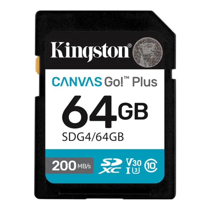 Kingston Canvas Go! Plus SD, R200MB, 64GB