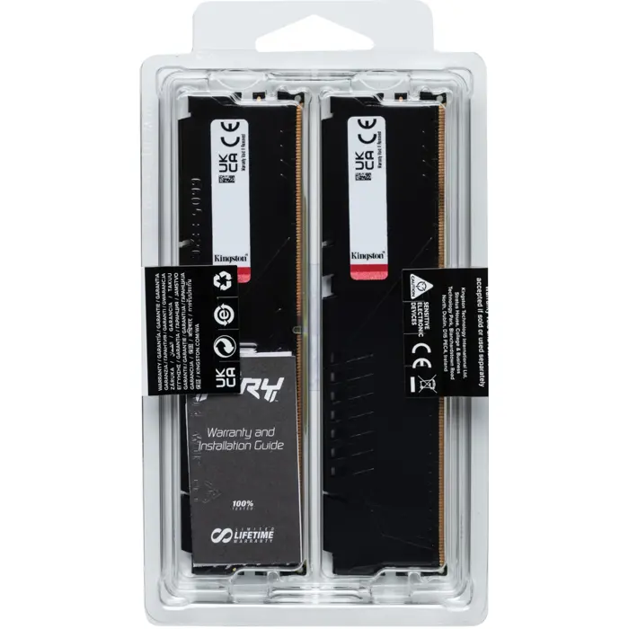 Kingston FURY DDR5 - 32GB - 5600 - CL - 36 - Dual Kit, memory (black, KF556C36BBEK2-32, Fury Beast )