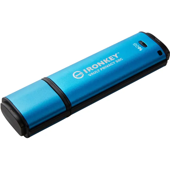 Kingston IronKey Vault Privacy 50 16GB USB Stick (light blue/black, USB-C 3.2 Gen 1)