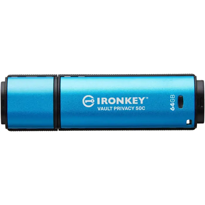 Kingston IronKey Vault Privacy 50 64 GB, USB stick (light blue/black, USB-C 3.2 Gen 1)