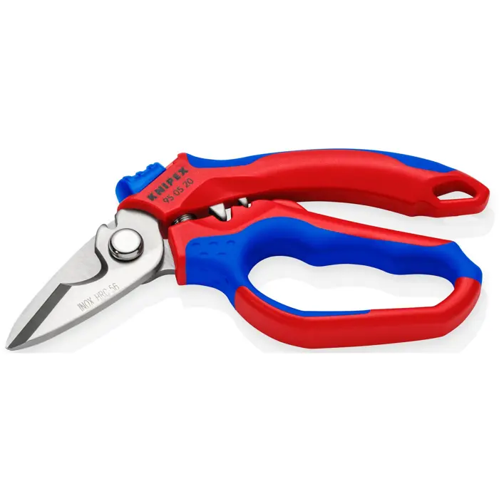 KNIPEX Angled Electrician's Scissors 95 05 20 SB (red/blue)