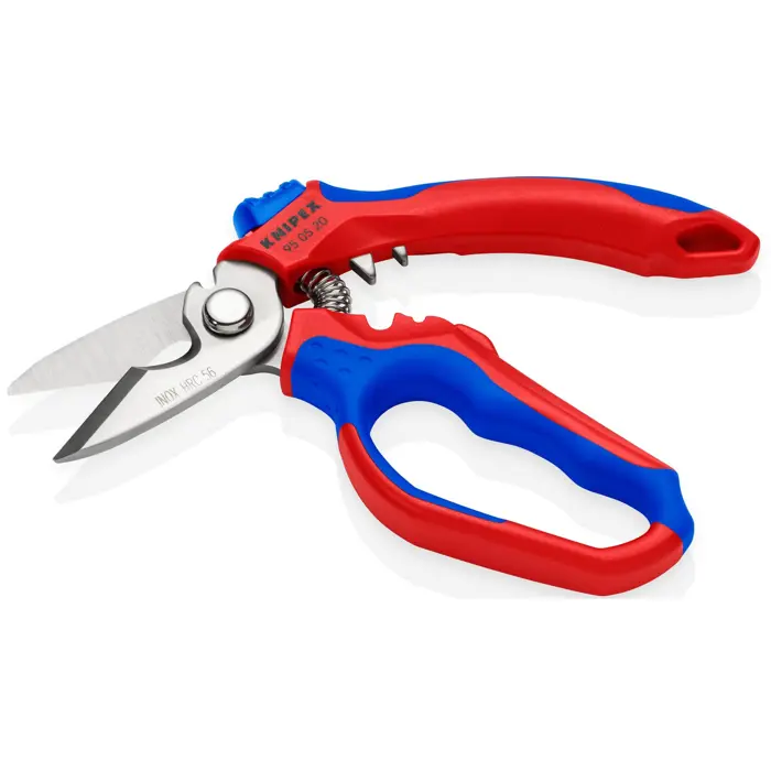 KNIPEX Angled Electrician's Scissors 95 05 20 SB (red/blue)