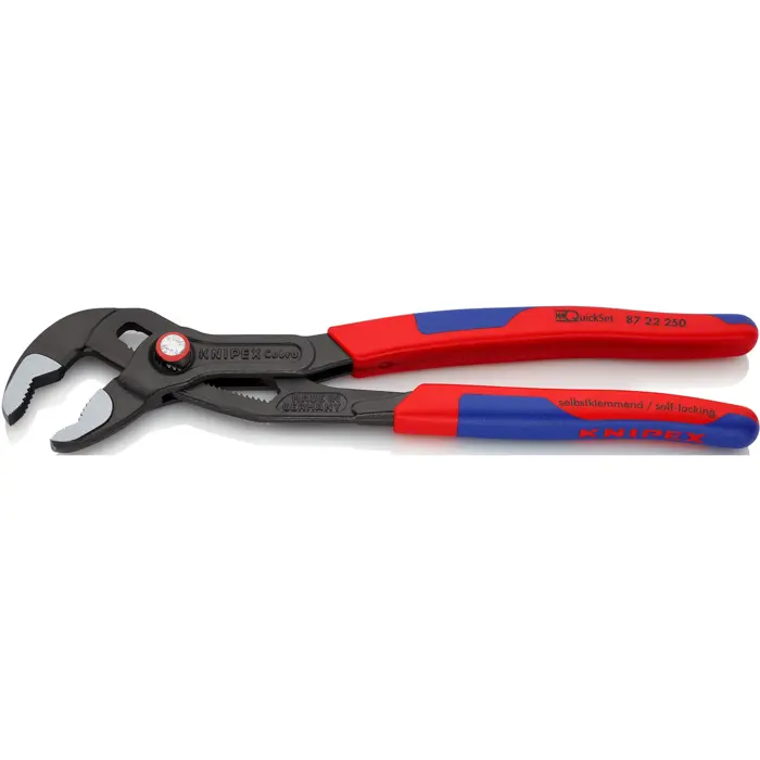 KNIPEX Cobra QuickSet pipe / water pump pliers 87 22 250 (red/blue, length 250mm, for pipes up to 2)