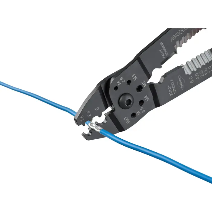 KNIPEX crimping pliers 97 21 215 C (red/blue, stripping, crimping 0.5 - 6.0mm2)