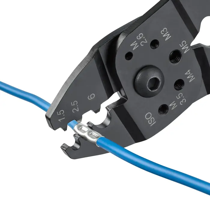 KNIPEX crimping pliers 97 21 215 C (red/blue, stripping, crimping 0.5 - 6.0mm2)