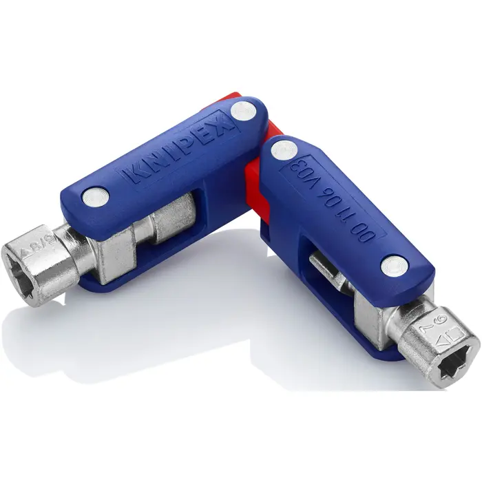 KNIPEX DoubleJoint control cabinet wrench, socket wrench (blue/red, total arm length 97mm)
