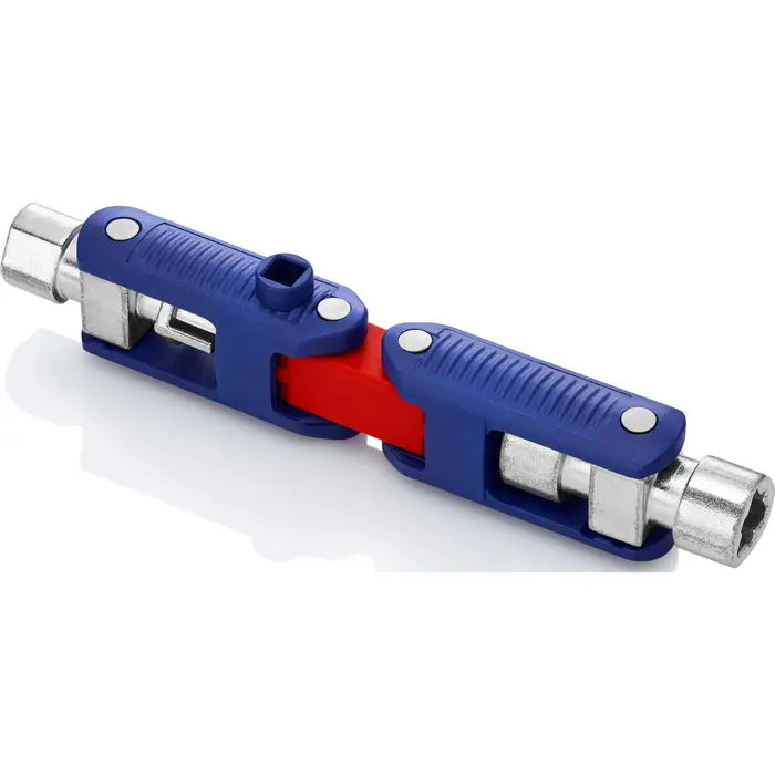 KNIPEX DoubleJoint control cabinet wrench, socket wrench (blue/red, total arm length 97mm)