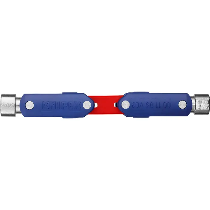 KNIPEX DoubleJoint control cabinet wrench, socket wrench (blue/red, total arm length 97mm)