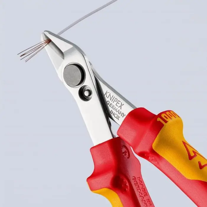 KNIPEX Electronic Super Knips 78 06 125, electronics pliers (red/yellow, with opening spring and opening limitation)