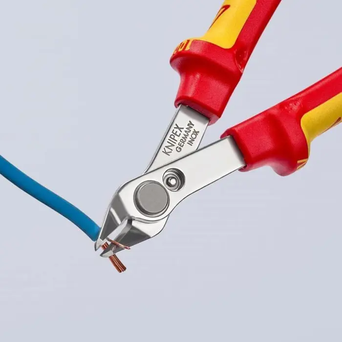 KNIPEX Electronic Super Knips 78 06 125, electronics pliers (red/yellow, with opening spring and opening limitation)