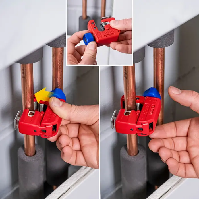 KNIPEX pipe cutter TubiX S (red, 3 - 30mm)