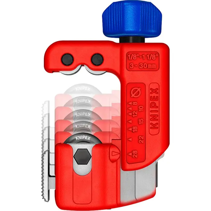 KNIPEX pipe cutter TubiX S (red, 3 - 30mm)