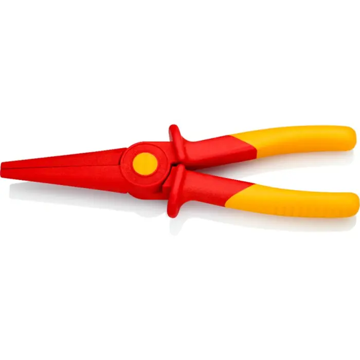 Knipex plastic snipe nose pliers 98 62 02 (red/yellow, serrated gripping surfaces, insulated, VDE-tested)
