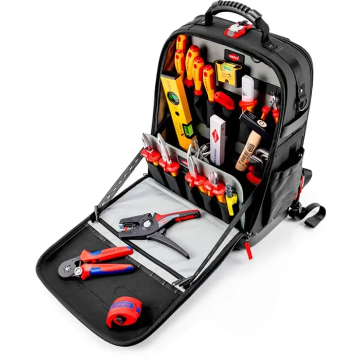 Knipex Tool Backpack Modular X18 Electric (black, 22-piece assortment)