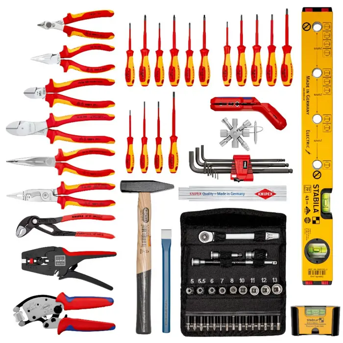 KNIPEX tool case "BIG Basic Move" ElektroPlus, 68-piece, tool set black, with tool assortment for electricians
