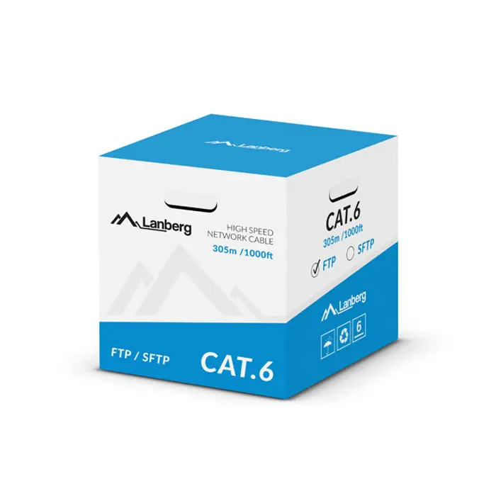LANBERG CABLE UFTP CAT. 6A 305M WIRE CU LSZH GRAY
